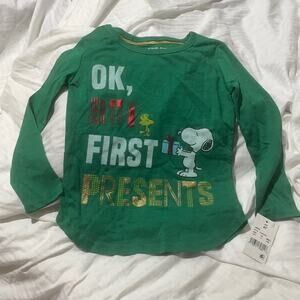 Peanuts 4t green Christmas shirt